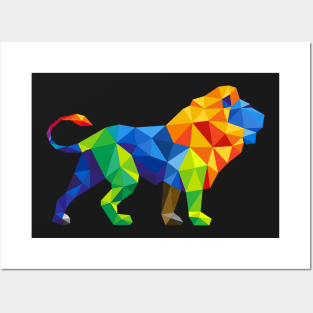 Geometric lion Posters and Art